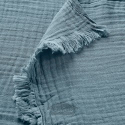 پتو ایکیا مدل IKEA VALLKRASSING رنگ خاکستری-آبی