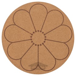 فرش سفره ایکیا مدل IKEA SVARTVIDE رنگ چوب پنبه / گل طرح دار