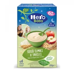 سرلاک هیروبیبی 8 غله همراه با سیب مخصوص شب 200 گرم Hero Baby