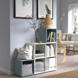 ترکیب کابینت با پایه ها ایکیا مدل IKEA EKET رنگ سفید/خاکستری-آبی روشن