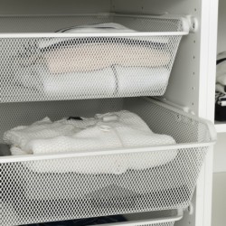 سبد مشبک با ریل بیرون کش ایکیا مدل IKEA KOMPLEMENT رنگ سفید