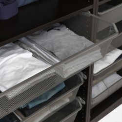 سبد مشبک با ریل بیرون کش ایکیا مدل IKEA KOMPLEMENT رنگ خاکستری تیره