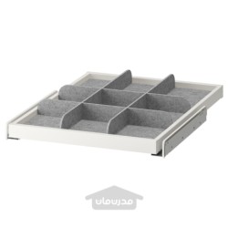 سینی درجی کشویی با تقسیم کننده ایکیا مدل IKEA KOMPLEMENT رنگ سفید/خاکستری روشن