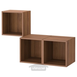 ترکیب کابینت دیواری ایکیا مدل IKEA EKET رنگ اثر گردو
