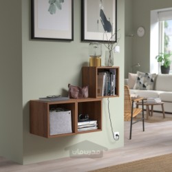 ترکیب کابینت دیواری ایکیا مدل IKEA EKET رنگ اثر گردو