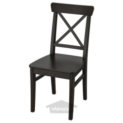 صندلی ایکیا مدل IKEA INGOLF رنگ قهوه ای-مشکی