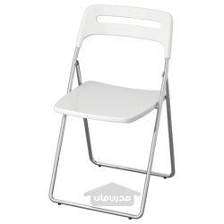 صندلی تاشو ایکیا مدل IKEA NISSE رنگ سفید براق/روکش کروم