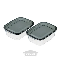 ست 2 عددی ظرف درب دار شفاف مشکی اینوماتا با قابلیت استفاده در مایکروویو 400 میلی لیتر inomata ساخت ژاپن