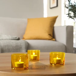 جا شمعی زرد روشن ایکیا 6 سانتی متر مدل IKEA BUSKBJÖRK
