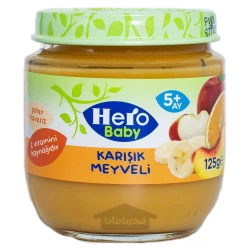 پوره میوه کودک هرو بیبی با طعم سیب , موز, هلو و پرتقال 125 گرم Hero baby