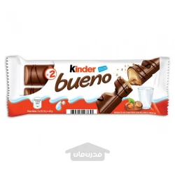 شکلات شیری دو تایِی با ویفر و کرم فندق کیندر بوئنو 43 گرم Kinder