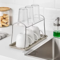 قفسه ظرف خشک کن فولاد ضد زنگ 13x32 سانتی متری ایکیا مدل IKEA VÄLVÅRDAD
