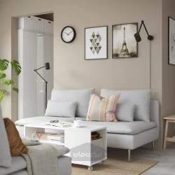 میز قهوه خوری چرخ دار سفید 91x37 سانتی متر ایکیا مدل IKEA VIHALS