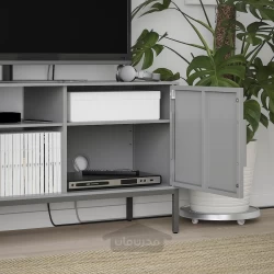 میز تلویزیون خاکستری 114x35x53 سانتی متر ایکیا مدل IKEA TULLSTORP