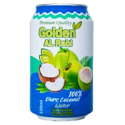 نوشیدنی پالپ دار نارگیل کم کالری بدون کلسترول و قند اضافه گلدن الربیع 330 میلی لیتر Golden AL Rabi