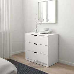 دراور 3 کشو سفید ایکیا مدل IKEA NORDLI