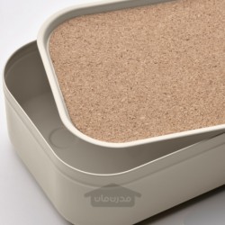 جعبه با درب ایکیا مدل IKEA HARVMATTA رنگ بژ روشن