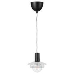 چراغ آویز با لامپ ایکیا مدل IKEA SUNNEBY / LUNNOM رنگ کره سیاه/روشن
