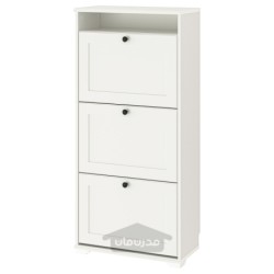 کابینت کفش با 3 محفظه ایکیا مدل IKEA BRUSALI رنگ سفید