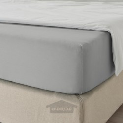 ملحفه اندازه گیری شده ایکیا مدل IKEA DVALA رنگ خاکستری روشن