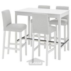 میز بار و 4 عدد چهارپایه بار ایکیا مدل IKEA EKEDALEN / BERGMUND رنگ سفید