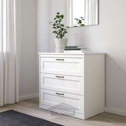 کمد دارور 3 کشو ایکیا مدل IKEA SONGESAND رنگ سفید