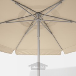 چتر با پایه ایکیا مدل IKEA KUGGÖ / VÅRHOLMEN رنگ خاکستری بژ/خاکستری تیره هووان