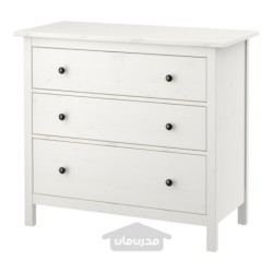 کمد دارور 3 کشو ایکیا مدل IKEA HEMNES رنگ لکه سفید