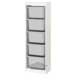 ترکیب ذخیره سازی با جعبه ایکیا مدل IKEA TROFAST رنگ سفید/خاکستری