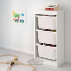 ترکیب ذخیره سازی با جعبه ایکیا مدل IKEA TROFAST رنگ سفید/خاکستری