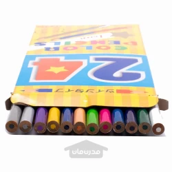 مداد رنگی دو قلو ۱۲ عددی ۲۴ رنگه 