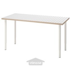 میز تحریر ایکیا مدل IKEA LAGKAPTEN / OLOV رنگ آنتراسیت سفید/سفید