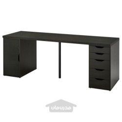 میز تحریر ایکیا مدل IKEA LAGKAPTEN / ALEX رنگ مشکی-قهوه ای/مشکی