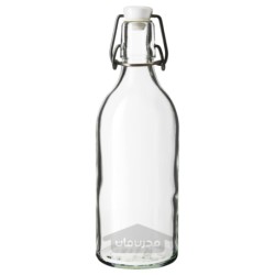 بطری با درپوش ایکیا مدل IKEA KORKEN رنگ شیشه شفاف