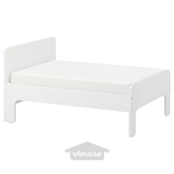 قاب تخت قابل گسترش با پایه تخت تخته ای ایکیا مدل IKEA SLÄKT رنگ سفید